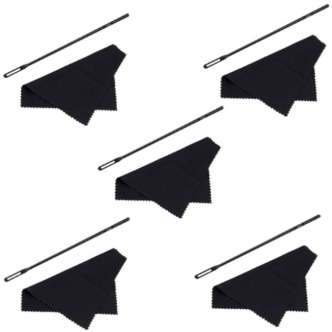 고루담 플룻 악기 청소 세트 소지봉 세트 막대기+천, 블랙, 5개