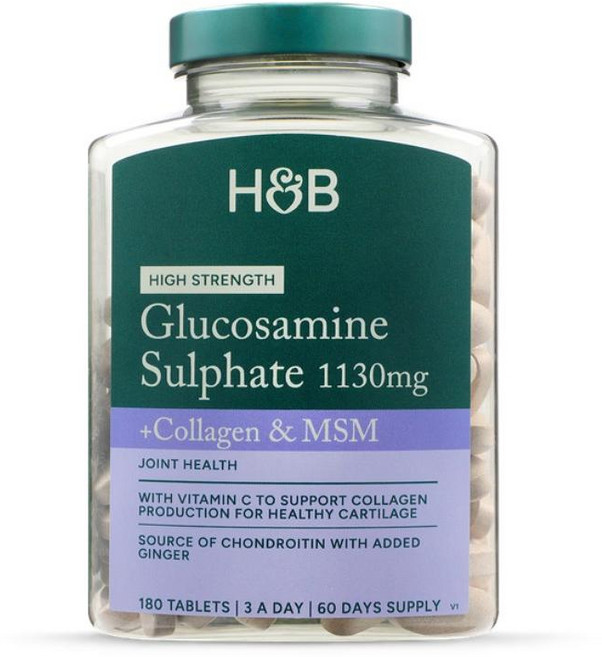 홀랜드앤바렛 글루코사민 설페이트 콘드로이틴 MSM 콜라겐 Holland & Barrett Glucosamine Sulphate, 1개, 180정