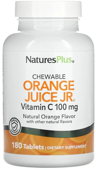 네이처스 플러스 비타민C 아스코르브산 츄어블 오렌지 100mg 180정, 1개 - 쿠팡