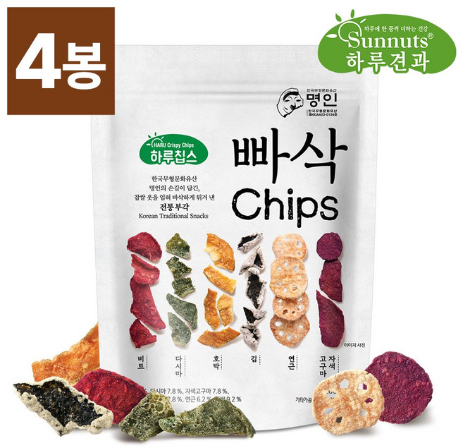컬러푸드 빠삭칩, 200g, 4개