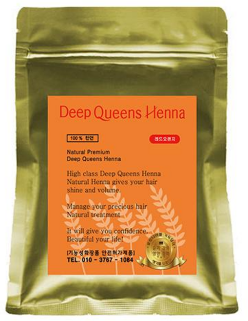딥퀸즈헤나 특최상품질 2개구매시 1개 증정 천연헤나염색약 정품 퀸즈헤나, 딥퀸즈 1. 레드