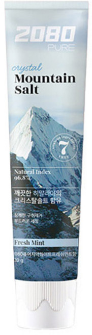 2080 퓨어 마운틴 크리스탈 솔트 치약, 120g, 5개
