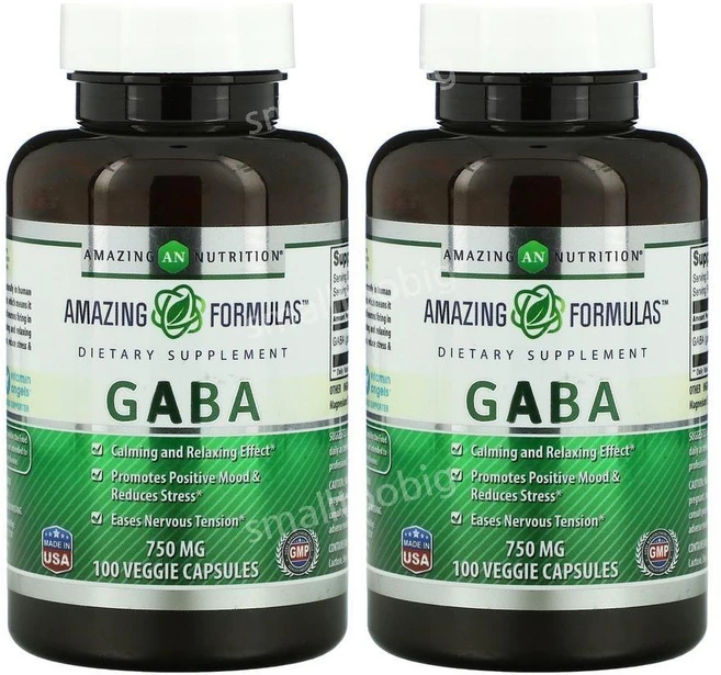 어메이징뉴트리션 가바 아미노산 750mg 200캡슐 2병 감마 아미노뷰티르산 Gaba, 200정 2병, 200정 - 쿠팡