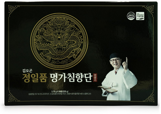 김오곤 정일품 명가침향단 (한박스당 60환), 225g, 1개