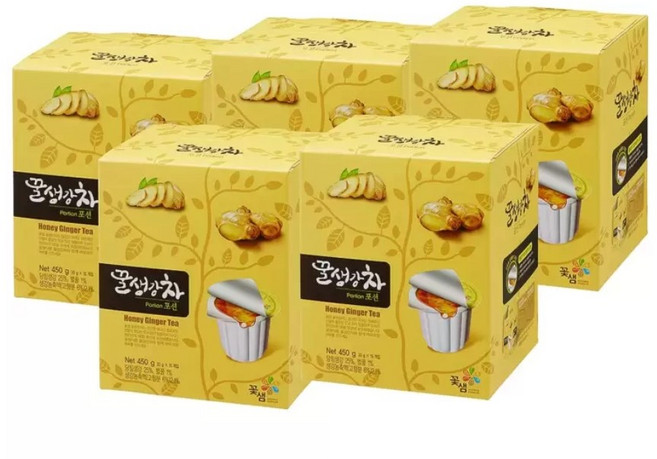 꽃샘 액상 캡슐차 꿀생강차 30g x 15개입 x 5박스, 5개