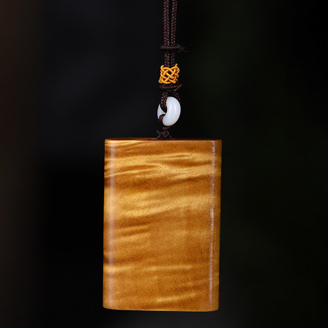 金絲楠木滿水波紋掛牌吊墜 脖掛無事牌46牌 平安牌文玩掛飾小件