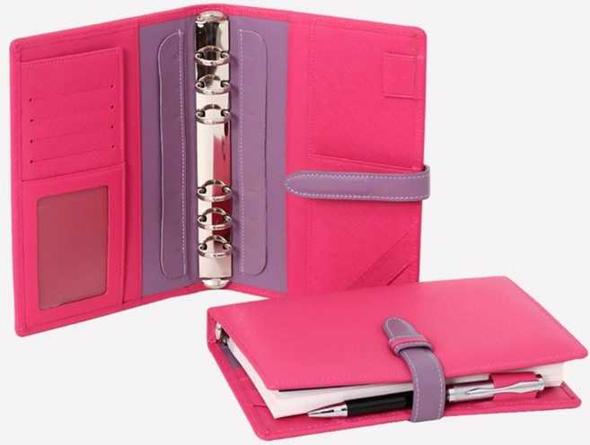 2026년 마뜨 40절 B6 사피아노 소가죽 이니셜 각인 업무 만년 6공 가죽 다이어리 노트 커버 핫핑크, 버튼형 D72055