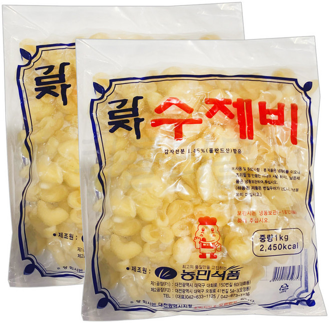 [팔도맛쟁이] 쫀득한 농민식품 감자 수제비, 2개, 1kg