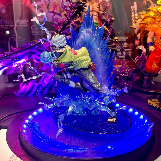 火影忍者 旗木卡卡西公仔 燈座發光版, 燈座發光(新版卡卡西千鳥/藍版本1),含公仔(附正版原盒), 1個