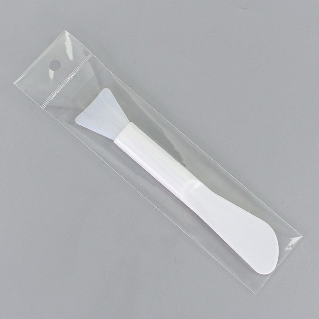 雙頭硅膠面膜刷 兩用泥膜棒 面部刮勺 DIY面膜工具, 1個, 白色-雙頭硅膠棒（鏟形）, 白色-雙頭硅膠棒（鏟形）