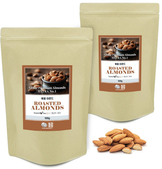 프리미엄 볶음 아몬드, 500g, 1개