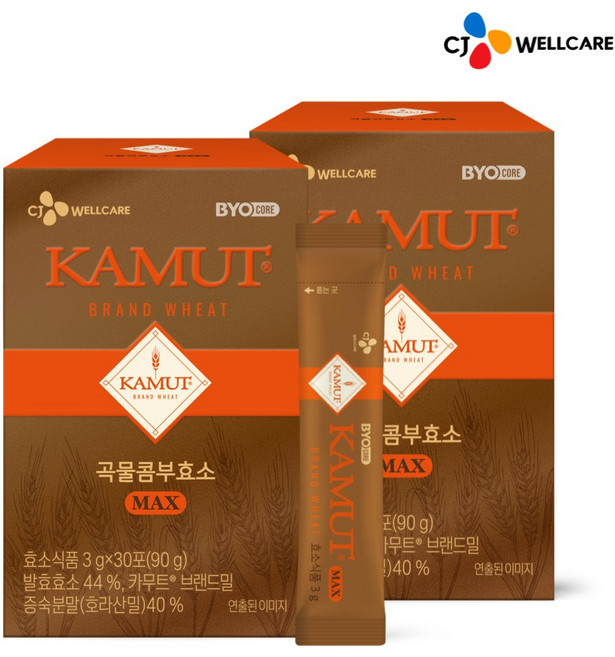 CJ 바이오코어 카무트곡물콤부효소 맥스, 90g, 2박스