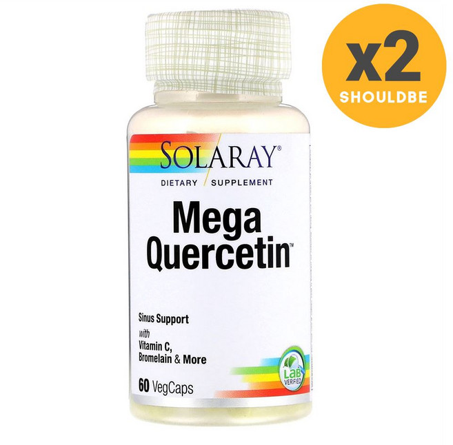 Solaray Mega Quercetin 메카 케르세틴 60캡슐, 2개, 60정