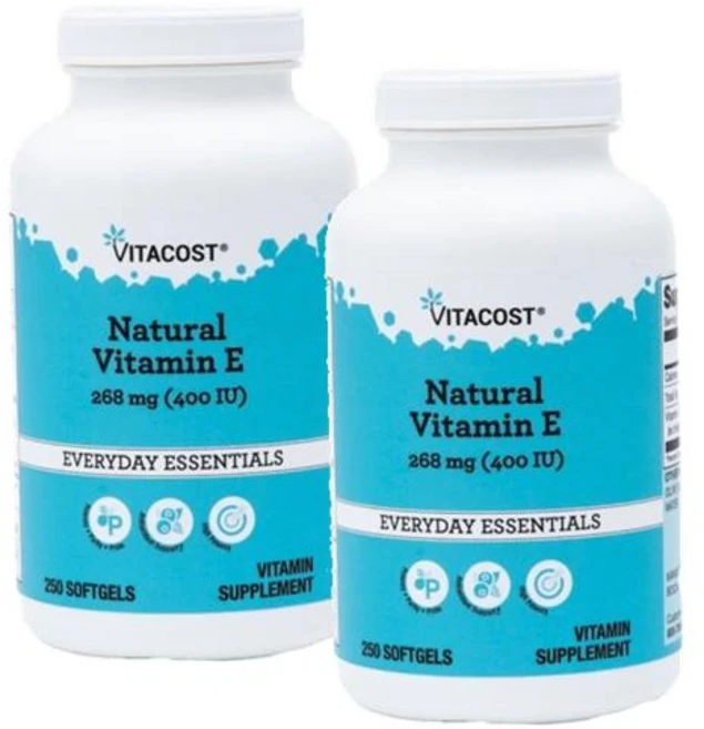 비타코스트 내추럴 비타민E 400IU Vitacost Natural Vitamin E, 2개, 250정 - 쿠팡