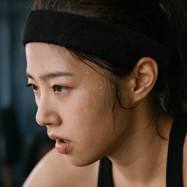 데일리코브 땀흘림방지 헤어밴드 스포츠 운동, 블랙, 4개