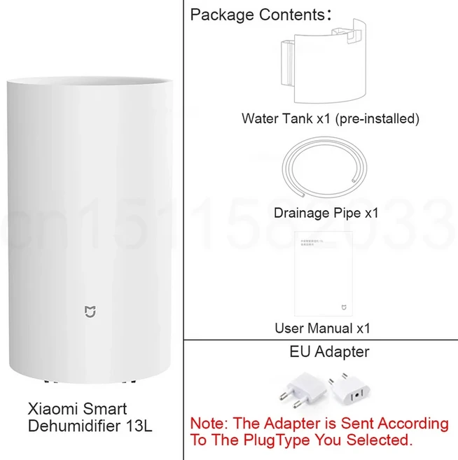 샤오미 미지아 스마트 제습기 가정용 사무실 지하실 수분 공기 저소음 앱 리모컨 13L, 01 Dehumidifier 13L, 04 Eu