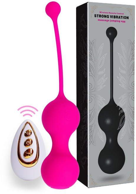 FMAEDA 여성용 케겔 볼 실리콘 친피부 USB충전식 골반저근 훈련 원격 조종 가변 진동 모델, 분홍색, 1개