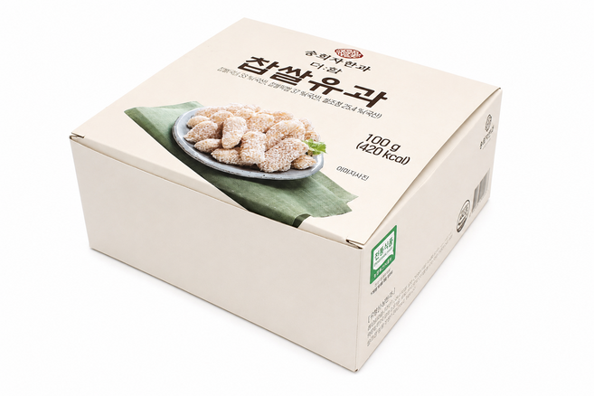 송희자 한과 프리미엄 전통 찹쌀유과 간식 선물용 (유기농 쌀 사용), 1개, 100g