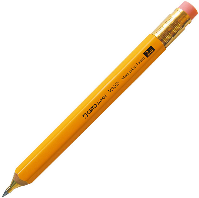OHTO 목제 샤프 WN03 옐로, 2mm, 1개