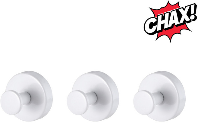 착스 자국 없는 무타공 흡착식 스텐 후크, 화이트, 3개