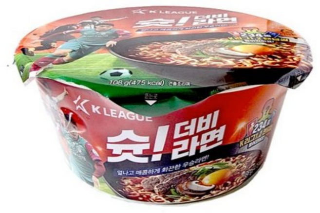 PB 하림산업 K리그 슛 더비라면 큰컵 108g, 12개