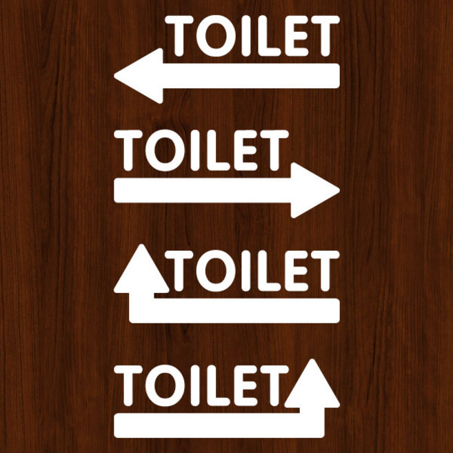오피스왕국 화장실 화살표 그래픽 스티커 toilet-arrow2, 화이트