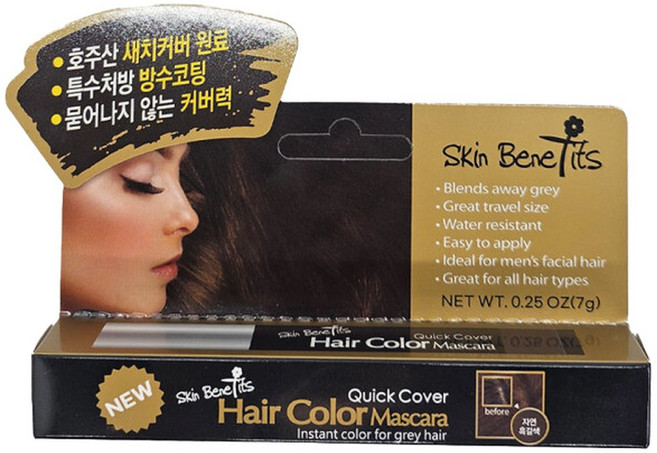 스킨베네핏 퀵커버 헤어 컬러 마스카라 7g 자연흑갈색 x 3개