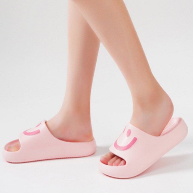 정하우 스마일 실내화 쿠션 발편한 여성 층간소음방지 거실화 아치슬리퍼여성, 1세트, 블랙