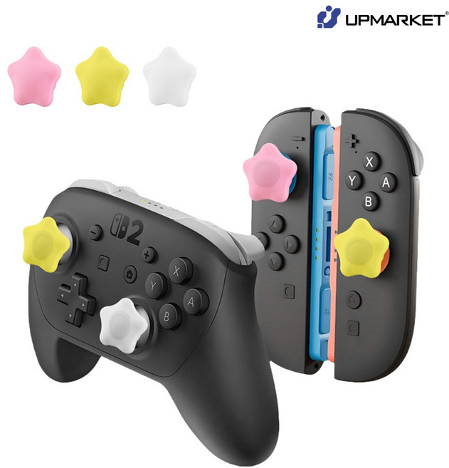 닌텐도 스위치2 조이콘 스틱커버 별 스틱 캡 1개단품 프로콘2 호환, 업마켓 스위치2 별 스틱커버, 핑크 1개입