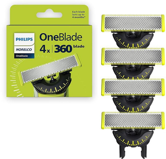 필립스 PHILIPS Norelco 노렐코 원블레이드 360 블레이드 교체 신버전 2카운트 QP420/80 (교체버전 QP