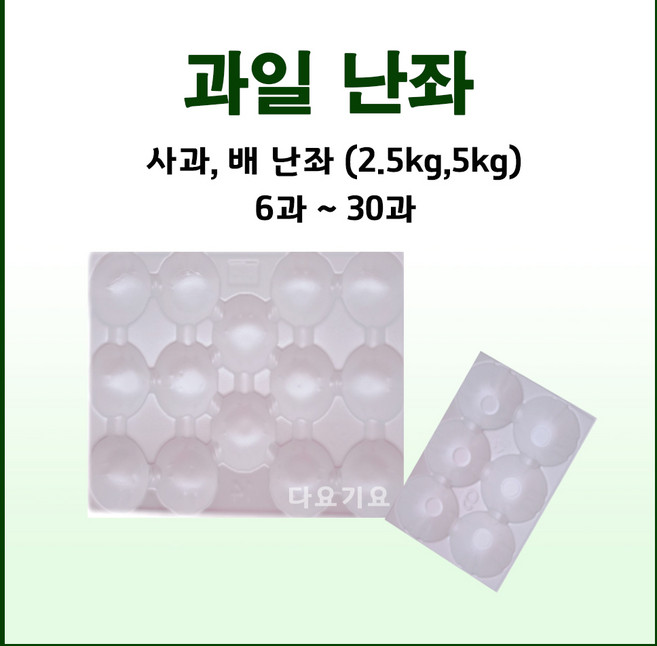 과일망 포장지 완충제 과일포장재 사과배난좌 2.5kg 5kg, 18과, 50개, 화이트 사과 배 5kg 난좌