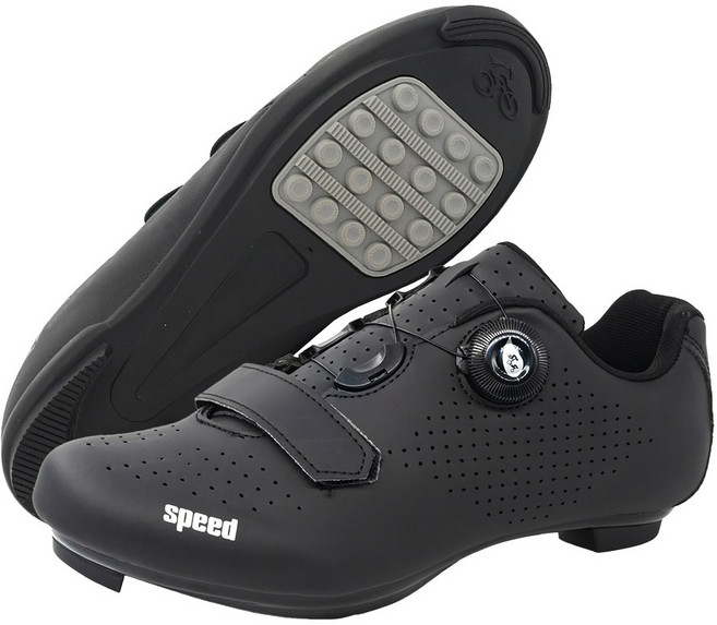 스토리원 자전거 클릿 슈즈 MTB 사이클 로드 신발 SH-896, 270, 블랙-평폐달