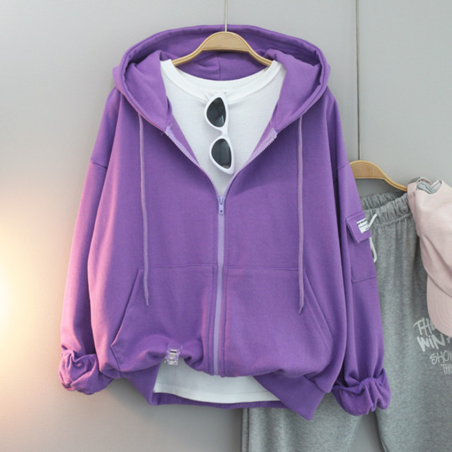 달콩 여성 봄신상 후드티 아우터 스테이션소매포켓후드집업