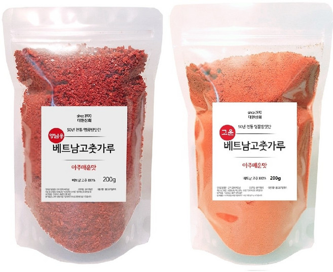 대현상회 베트남 고춧가루 양념+고운입자 세트, 2개, 200g