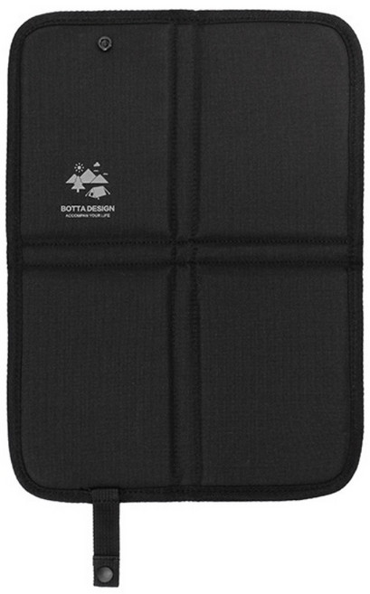 프레쉬윈드 2단접이식 1인방석 등산 캠핑 쿠션방석 양면 휴대용, 블랙