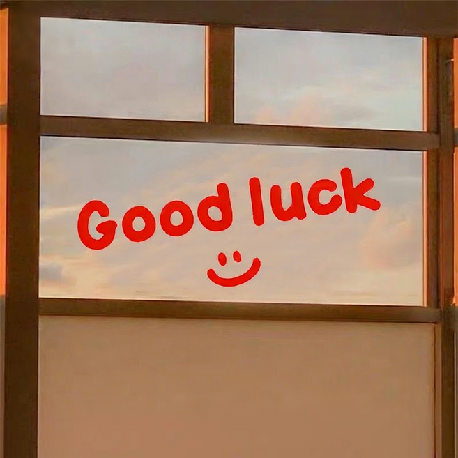 래미리아 Good Luck 행운 창문 스티커, 레드