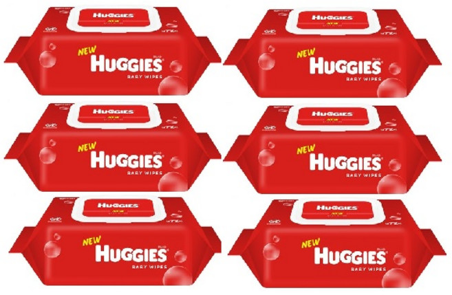 하기스 아기물티슈 캡형, 65g, 72매, 6개