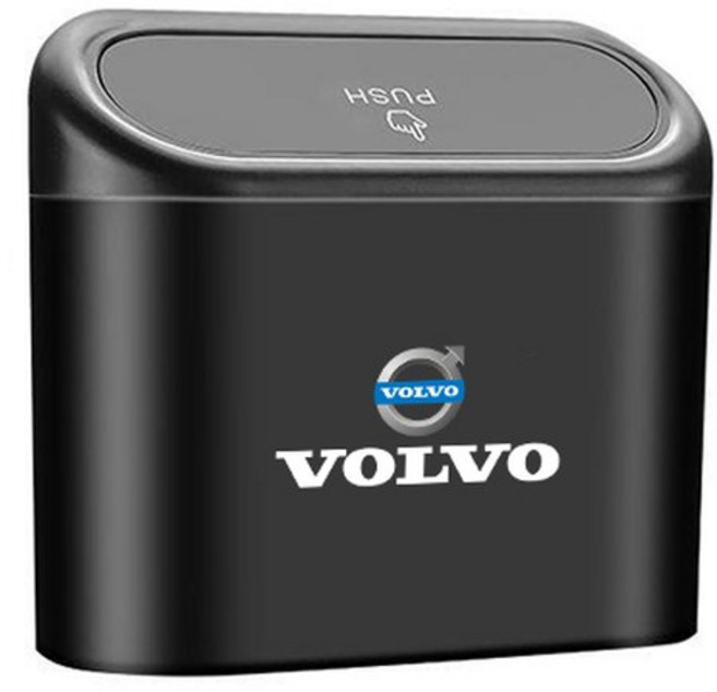 차량용 쓰레기통 자동차 로고 쓰레기 케이스 보관 버킷 액세서리 볼보 XC60 XC90 S60 V40 V50 V60 XC40 V70 V90 S90 S80, 1Pcs-For Volvo