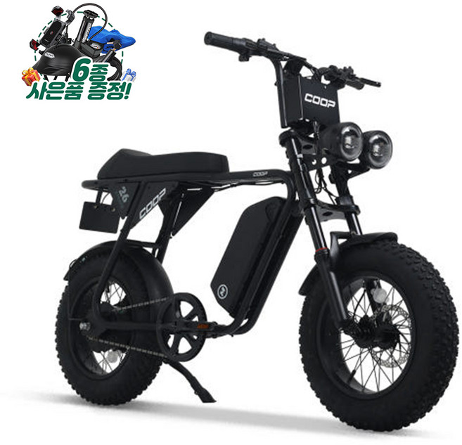 AU테크 엑스트랙 몬스터 쿱 COOP 2026년 팻바이크 48V 최대 850W 자토바이, 블랙, 스틸