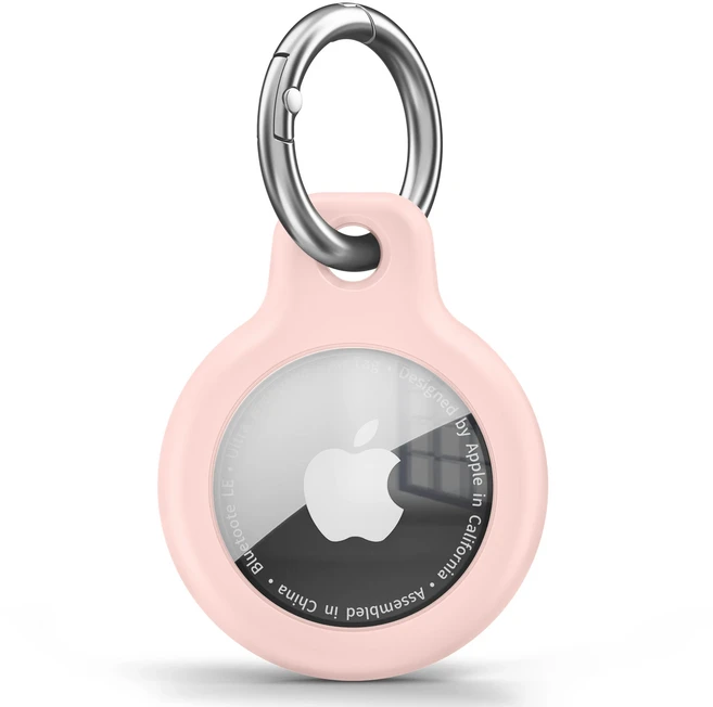 키체인 보호 쉘 트래커 액세서리가 있는 Apple 에어 태그 홀더용 TPU 커버 케이스용 스크래치 방지 슬리브, 01 pink