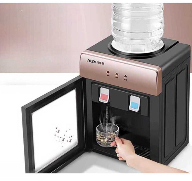 페트병정수기 원룸 자취 가정용 간이 물통형 디스펜서, 골드 (온수+상온수)