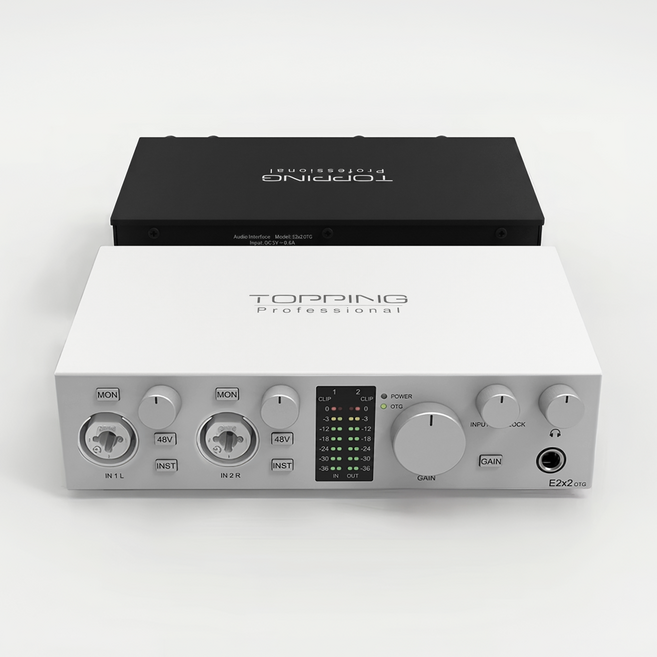공식대리점 토핑 E2x2 OTG 오디오인터페이스 TOPPING USB 오인페 홈레코딩 보컬 녹음, 화이트, E2x2 OTG + 사은품 A세트