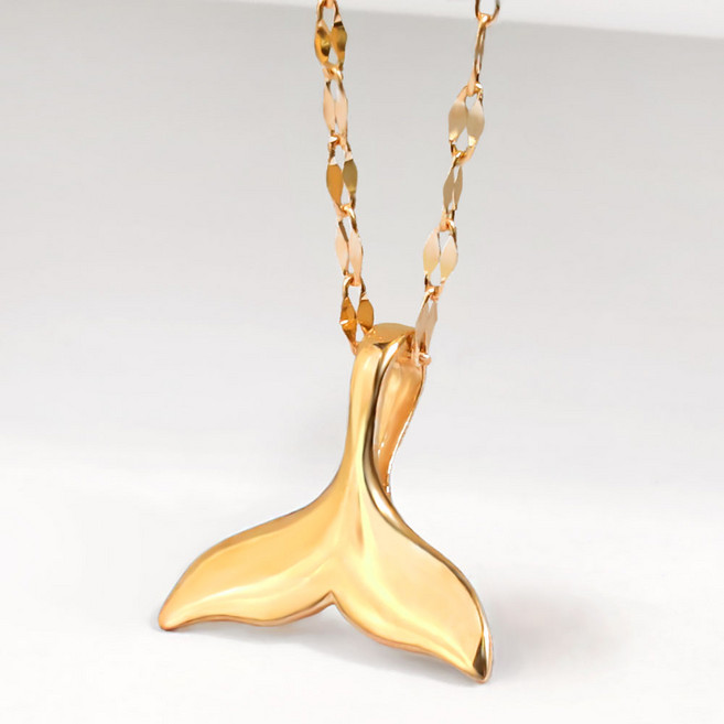 오엔나 14K 18K 데일리 심플 델피누스 고래꼬리 여성 금 목걸이 기념일 선물