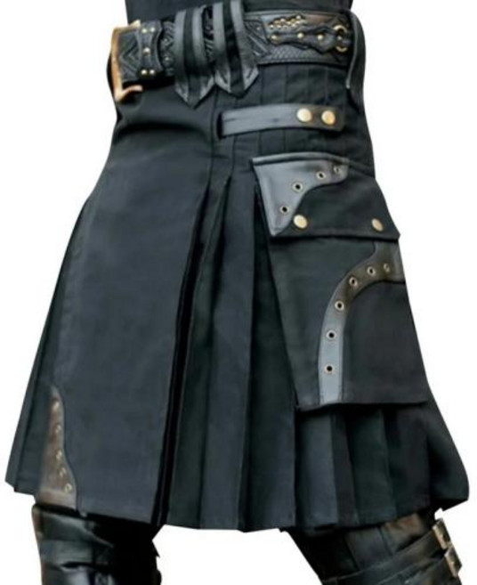스코틀랜드 전통 킬트 New Scottish Mens Kilt Traditional Skirt Metal Classic Retro Personality Kilts Check Pat
