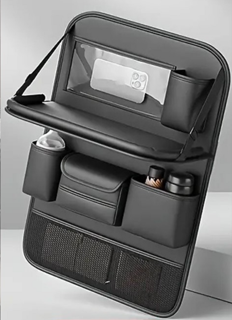 MONI 깔끔한 차량 뒷자리 대용량 수납 트레이 포켓, 블랙, 1개