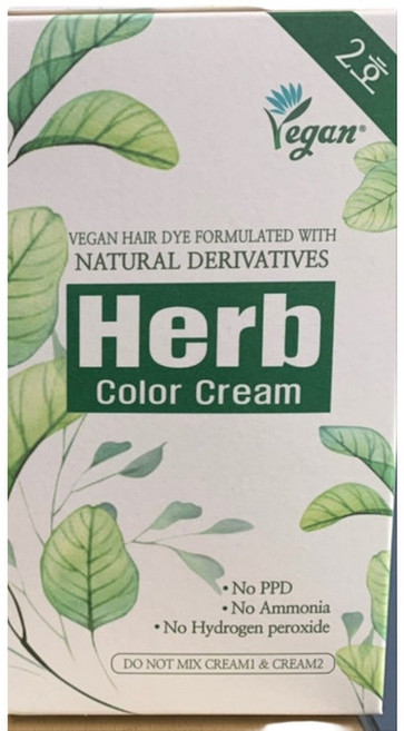 허브 칼라크림 2호 연한흑갈색 백모/새치머리용, 1개