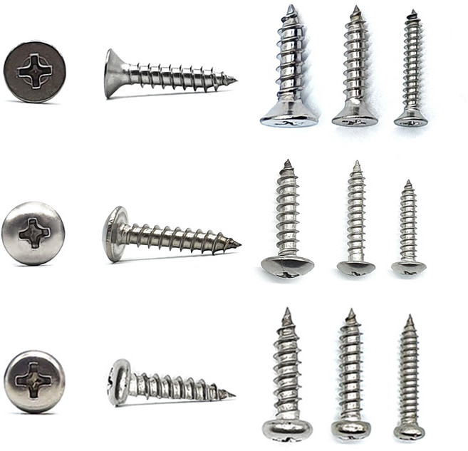 태핑 1종 스텐 접시 트러스 둥근머리 나사 못 피스 스크류 목재 콘크리트 나사 소량 판매, 접시머리1종피스(스텐), 접시머리1종피스(스텐) 4x12, 1개