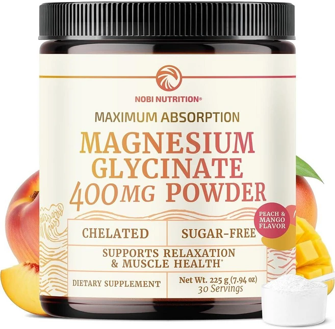 마그네슘 글리시네이트 파우더 400MG | 수면 및 휴식 지원 | 복숭아 망고 맛 무설탕 | 고흡수 킬레이트 마그네슘 파우더 | 비건 글루텐 프리 GMO 프리 | 30회, 마그네슘 글리시네이트 파우더 400MG | 수면 및 휴, 225g, 1개 - 쿠팡