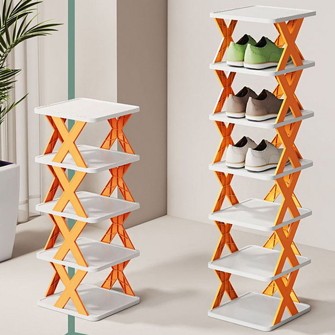 5단 슈즈렉 현관 간이 신발장 틈새 신발정리대 신발선반, 5단 레이어 슈즈랙 (판5개+지지대12개)