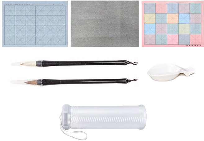 물로 쓰고 그림 그리는 칼라 서예 화선지 붓 세트 7종, 1개